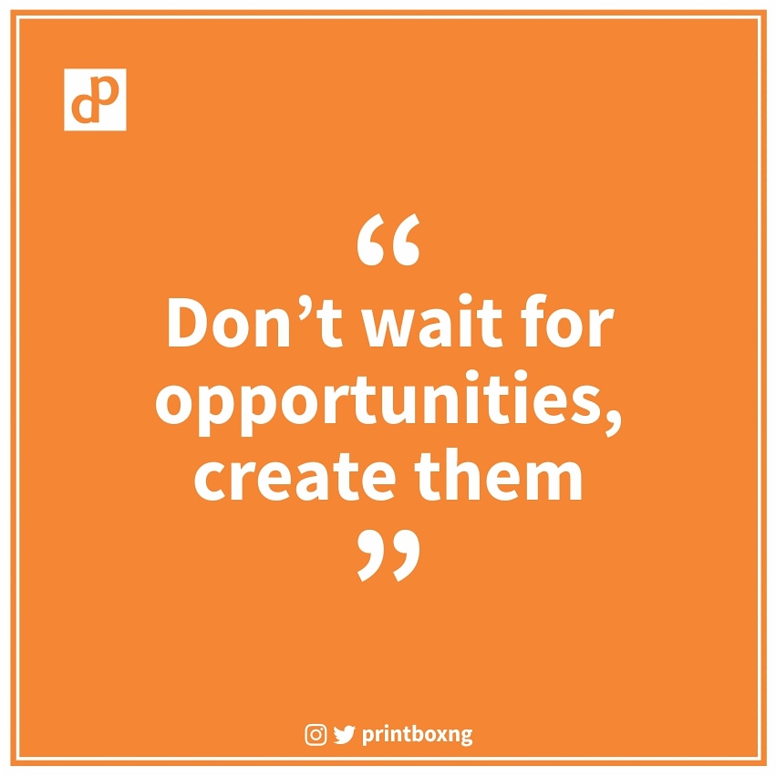 printboxng's tweet photo. Don't wait for opportunities, create them with @printboxng . We print customized T-shirts, mugs, flyers, banners, face caps, stickers etc. 
Send us a DM/call 09083111222 to start creating your opportunities.

#KekeBan #MondayMotivation #Barcelona #MondayVibe https://t.co/tGNhLZModC