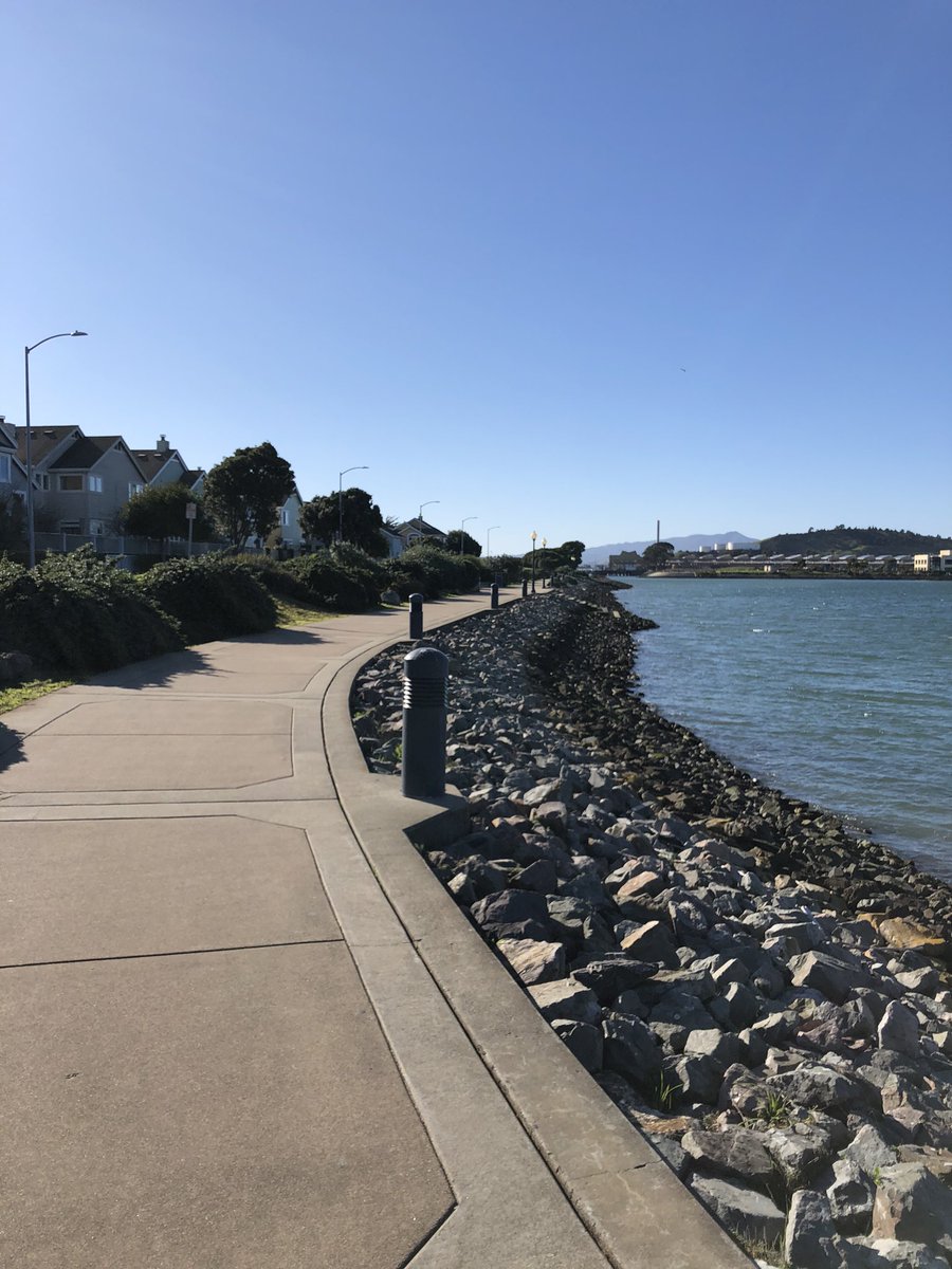 The bike path along the water in Richmond