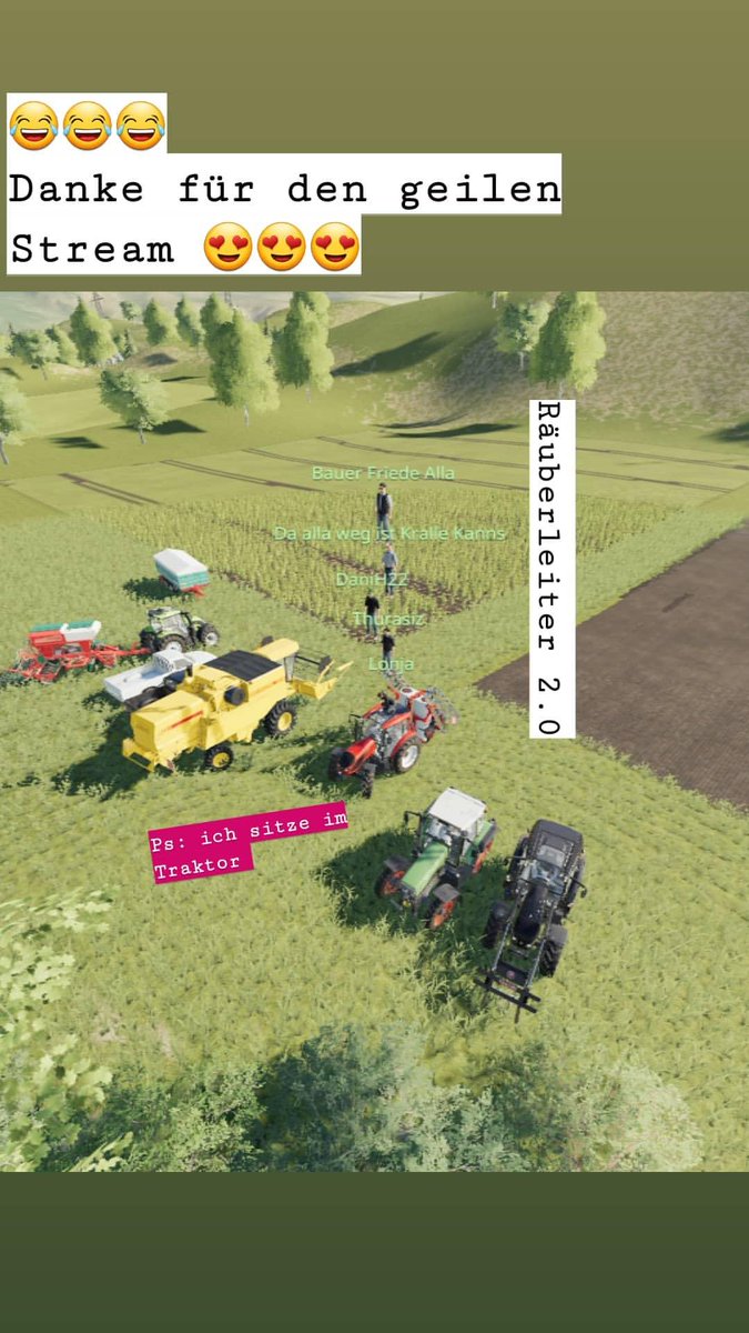 ❤❤Guten Morgen liebe Crew❤❤

Community was macht ihr 😱😍
Vielen Dank für den gestrigen Stream. Das neue Format ist der Hammer 🤣 "Talk &amp; Gaming" immer
Sonntags 19h. 

Erst just Chatting und #FarmingSimulator19 
Mal anders 😂