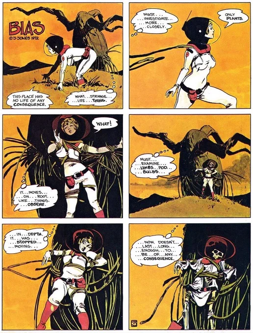 BIAS. A short sci-fi comic by Jeffrey Catherine Jones, 1972. 
