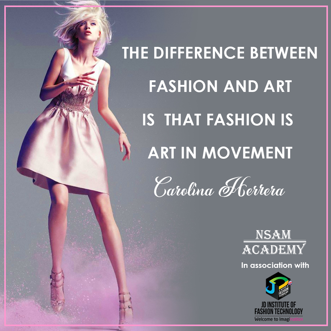 JdFashion's tweet photo. "THE DIFFERENCE BETWEEN FASHION AND ART IS THAT FASHION IS ART IN MOVEMENT"

#jdinstituteoffashiontechnology #jd #institute #fashion #design #tools #professional #development #designcareer #fashiondesign #interiordesign #designschool #admission #open https://t.co/Ufj4XLxug9