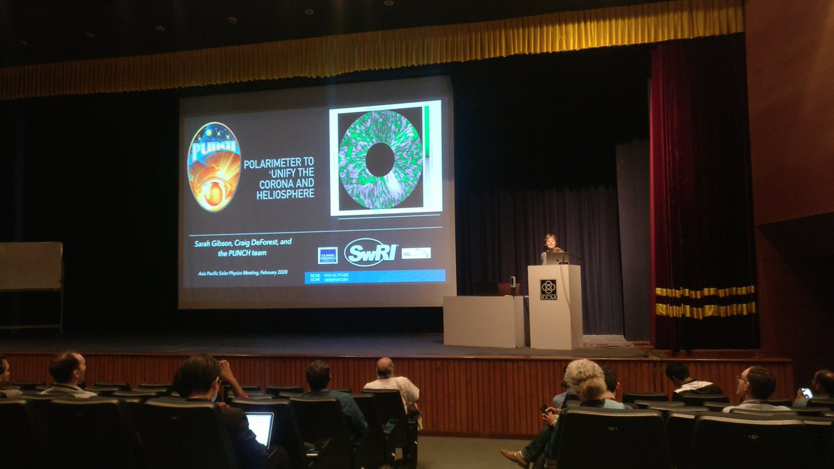 ydnad0's tweet photo. Sarah Gibson @HAOSunEarthLab discussing the @NASASun @SwRI #PUNCH mission concept to image the Sun's wind and magnetic storms through the inner heliosphere. The massive field of view would enable observations of impacts on the Earth's magnetosphere. #APSPM2020 #APSPM https://t.co/zCxrIQMmiS