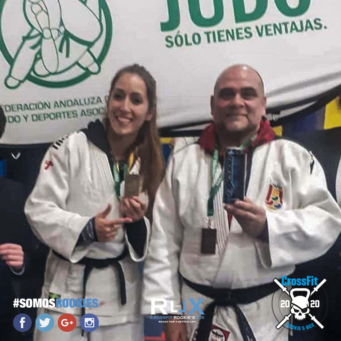 CFROOKIESBOX's tweet photo. 🏆¡COPA DE ESPAÑA VETERANOS #Judo 2020!🥋

Bea Pérez - 57 Kg 🥇#1
Lito Verá - 90 Kg 🥉#3

¡Enhorabuena por dejar el listón alto  ‼️

#CrossFit #CrossFitEspaña #CrossFitKids #CrossFitRookiesBox #XeniosUsa #MairenaDelAljarafe #Sevilla #TukTuk #NoPiqui https://t.co/2sJxJFhemH