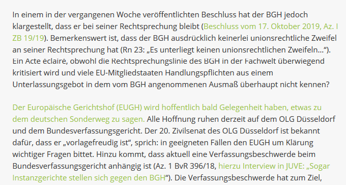 Loeffel_Abrar's tweet image. Neu im Blog: BGH bekräftigt seine strenge Rückruf-Rechtsprechung zum Unterlassungsanspruch loeffel-abrar.com/newsblog/bgh-b…
#Litigation #UWG #IPRecht
@Hel_jeb @GStraetling @pia_lorenz @eLAWnora @Hanno_Bender @GusTheThe @MarcusCJung @tofreudenberg @JoachimJahn @UlrichHildebra1  @ARD_Recht