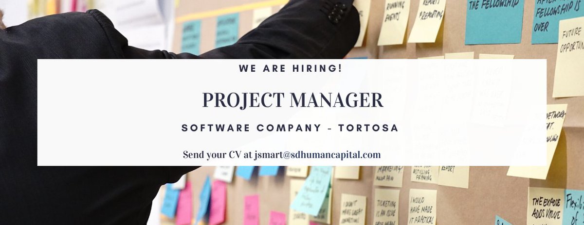 E S T A M O S  R E C L U T A N D O ⚡️ PROJECT MANAGER - SOFTWARE COMPANY (TORTOSA) ⚡️ 

#rrhh #newjob #jobsearch #tortosa #Spain #oportunidadlaboral #sdhc