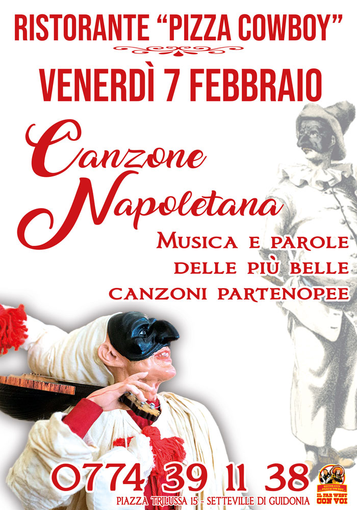 PizzaCowboy1's tweet photo. La sera del 7 feb. TORNA LA CANZONE NAPOLETANA e pizza c'a pummarola 'ncoppa
0774 39 11 38
#ristorante #pizzeria #setteville #guidonia #romaest #roma  #prezzo #fisso #tivoli #musica #pizzatime #pizzalover #pizzagram #pizzamania #pizzafreak #pizzaebirra #pizzata #canzone https://t.co/Ysd1iuQShf