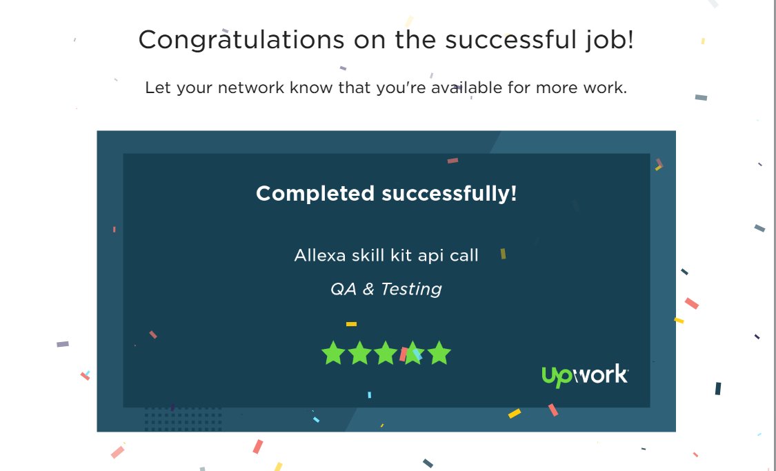 LlpPrisom's tweet photo. Prisom Technology LLP Successfully completes the work job. Available, for more work, Contact Now!!
#Upwork #work #Alexaskill #Softwaredevelopment #API #APIcall #Alexaskillkit #Skillkit #QA #Testing #Successful #Workjob #flutterexpert #Alexadev #Portfolio #PrisomTechnologyLLP https://t.co/LvZvUq8G0G