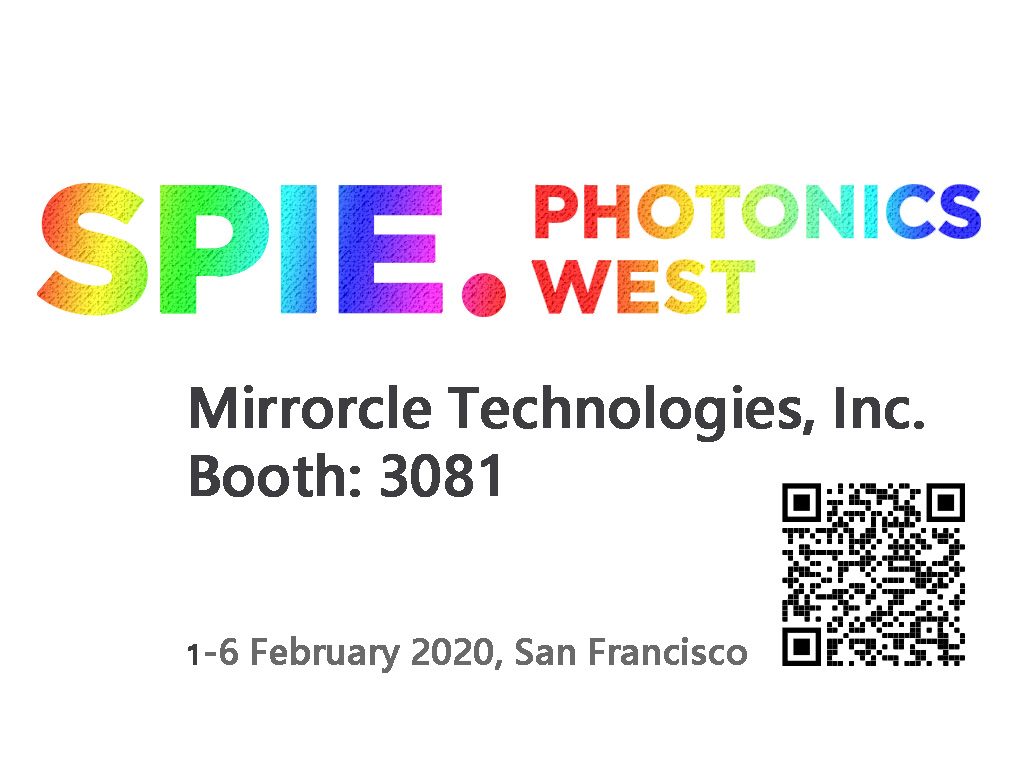 senslite's tweet image. 2020 SPIE Photonics West Mirrorcle Technologies booth at 3081 QR scan here #PW2020 #mirrorcletech #SyMPL #3DLiDAR