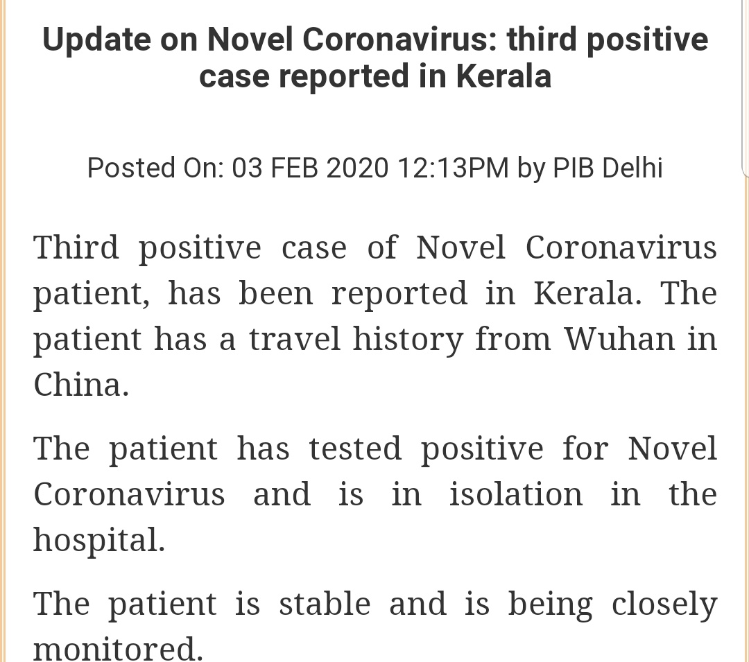 Official release. #Kerala  #CoronaVirus