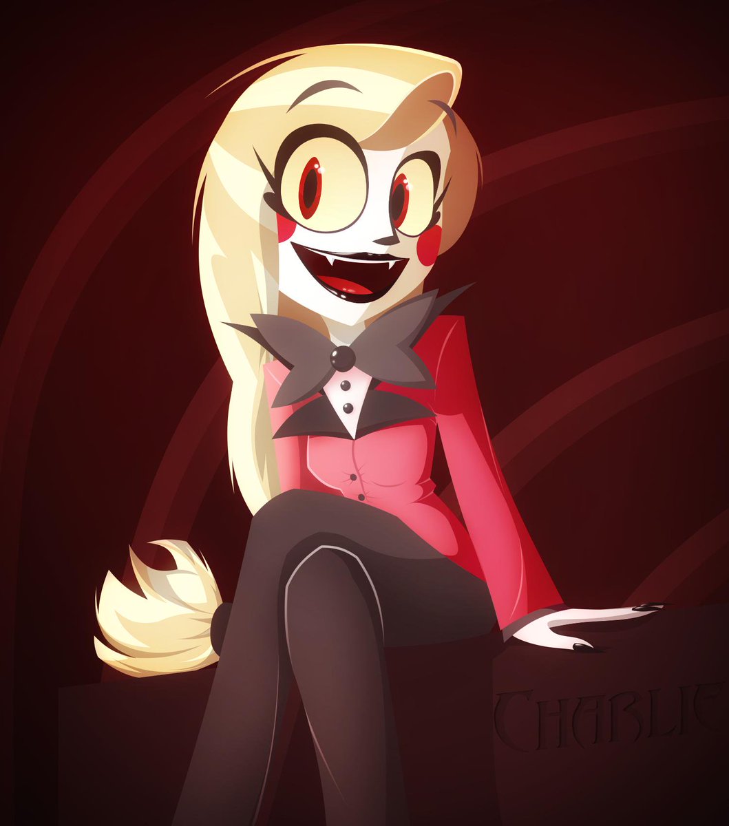 HazbinHCharlie's tweet photo. "i normally never really seen these, but I'm willing to rate you all and follow it's rules, good luck everyone." She sat in a chair and waited to see who be the first in line to be rated. https://t.co/7deaeDQAFi