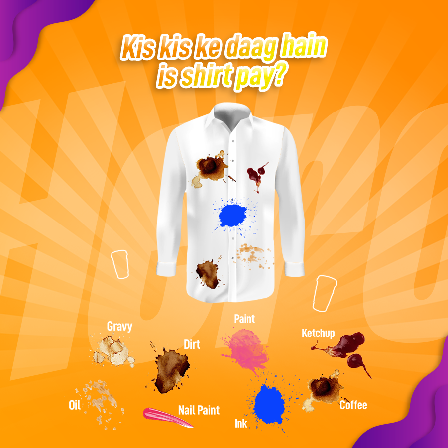 HeroDetergent's tweet photo. Kis kis k daagh lagay hain iss shirt pay?
Comment karen un 5 chuppay daaghun ko jo iss shirt par lagay hain aur ban jayen Hero Fan of the Month!

#HeroFan
#HeroHarGharKa https://t.co/m3rJqNMVFG