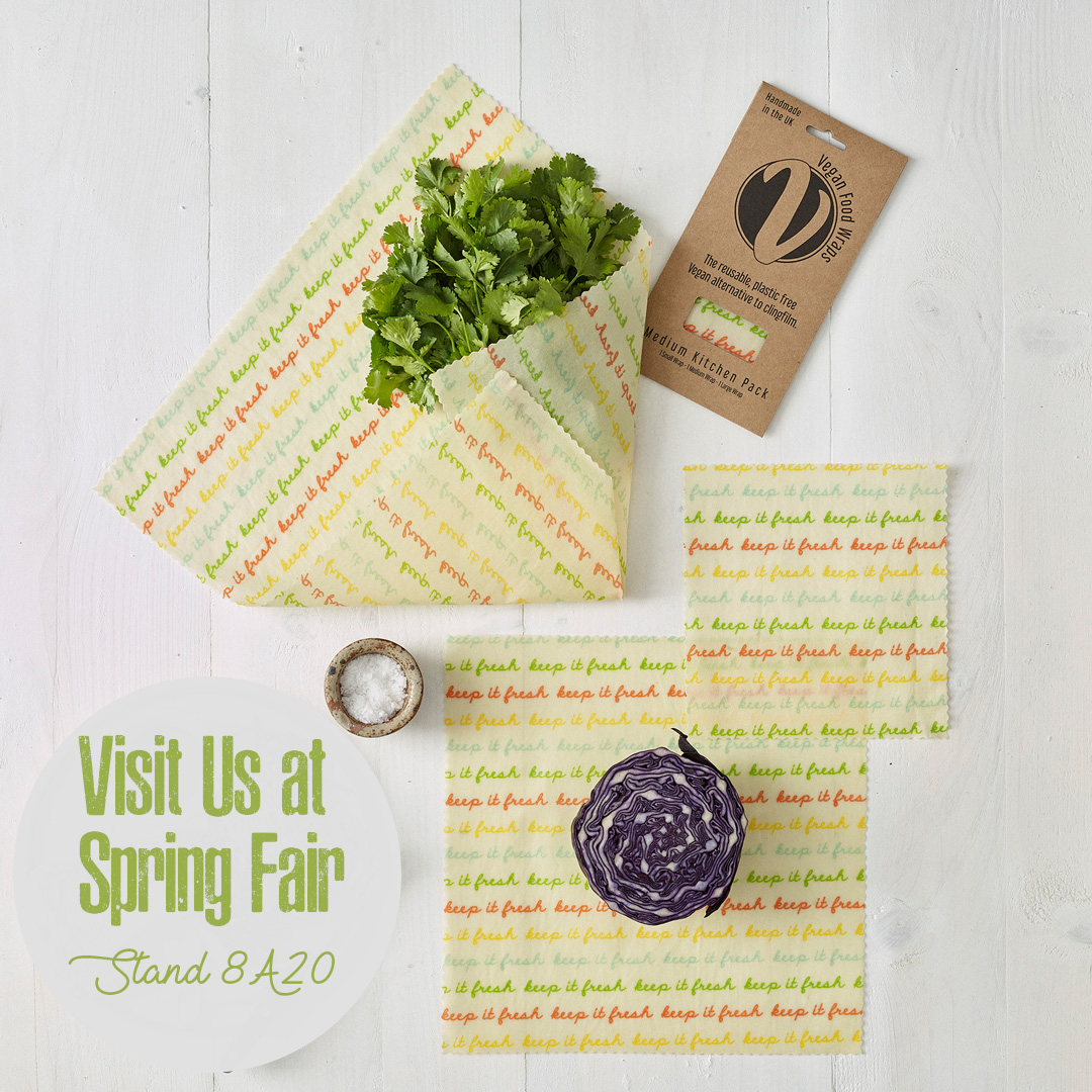 VeganFoodWraps's tweet photo. You can find us all this week at Spring Fair! Visit us at stand 8A20 to find out all about these clever wraps, what they are made from, and how they work 🌿

#veganfoodwraps #plasticfree #banplastic #ecofriendly https://t.co/1iuRCmcmLb