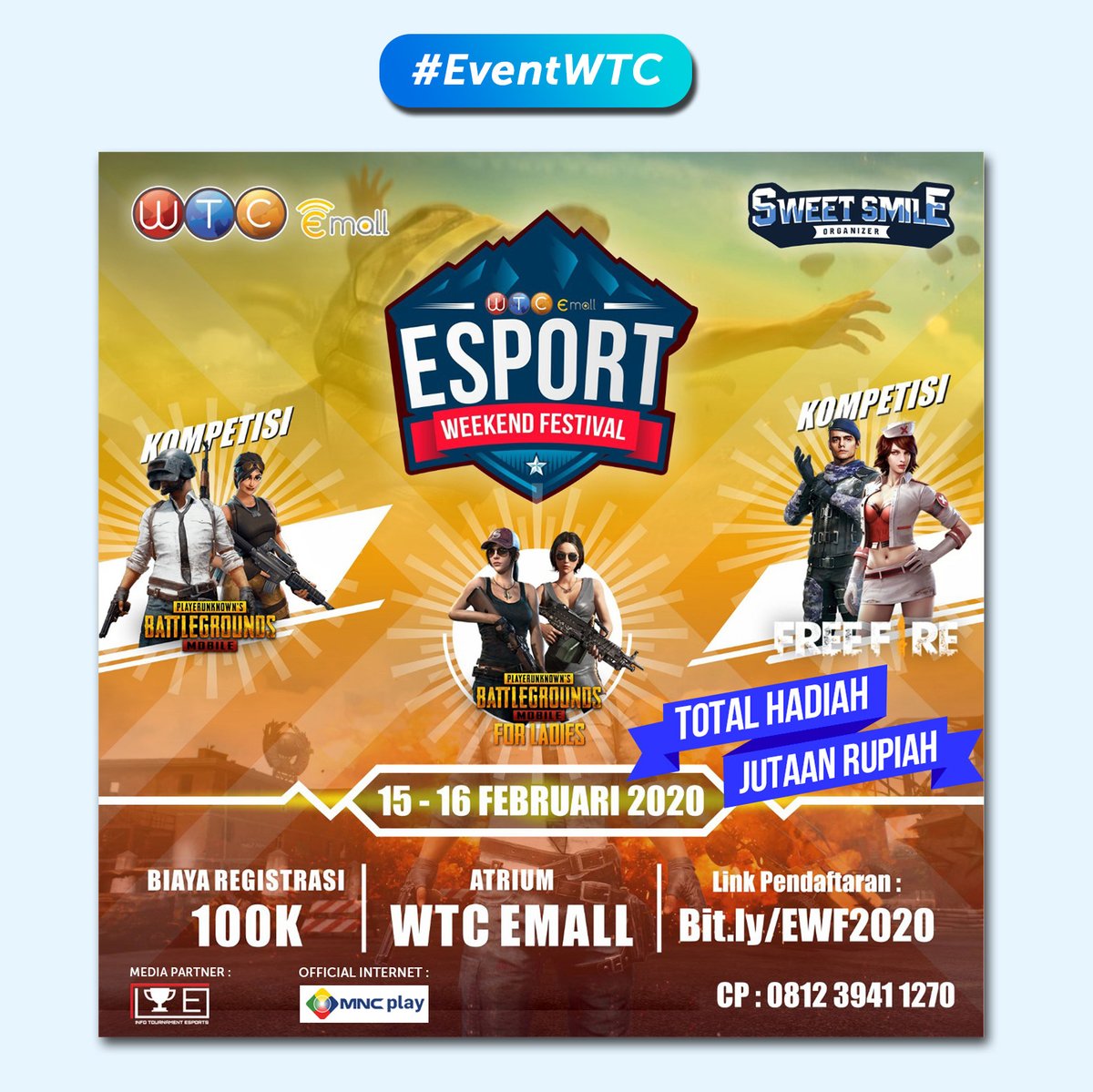 wtc_emall's tweet photo. Esport Weekend Festival chapter 2 bakal ada lagi di @wtc_emall langsung aja daftarin tim kalian ya peeps!
#gamersSurabaya #esport #gamer #eventgaming https://t.co/MbiXYWjRG4