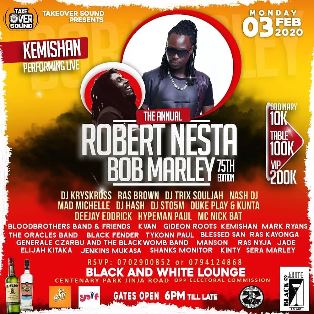 MadMichelleSpin's tweet photo. It's Bob Marley Earthstrong week and TONIGHT we hold a vibe at #ReggaeXpressMondays for a special edition.
Loads of DJs and live performances by artistes.
Entrance 10K β VIP tables of 5 go for 100K & 200K.
Powered by #TakeoverSound
LINK UP!! #BobAt75 https://t.co/0WhLRb6ZZL