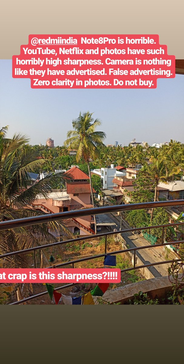 AarthyRao's tweet photo. @RedmiIndia 
This looks normal to you? The camera is a joke. And you call it photographer's camera. https://t.co/X48L3Gs3nV