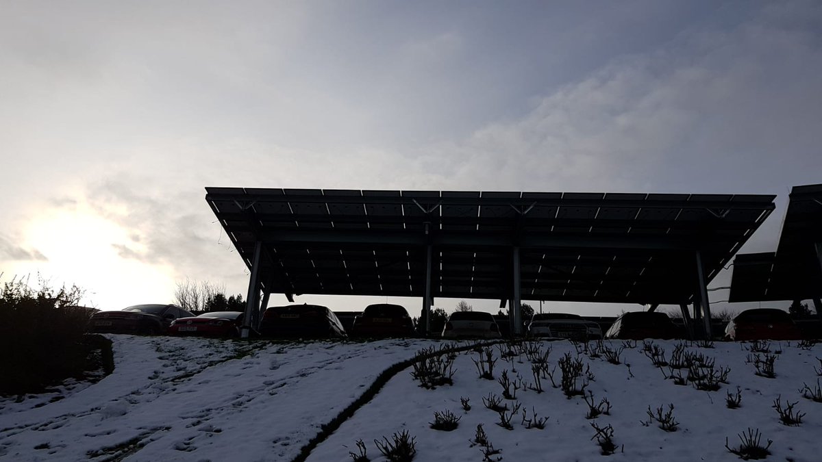 RenEnergyUK's tweet photo. Good morning! β The sun is rising over our #SolarCarports and it's going to be a great week. #MondayMotivation #PartnerInPower https://t.co/L4vNgfwEMV