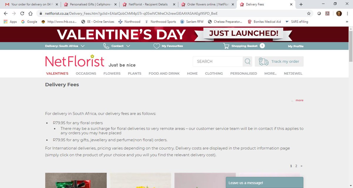 dare_2_b_diff's tweet photo. @netflorist refuses to accept their website still reflects delivery at R79.95 but in checkout charging R10 more. Apparently since Sept '19 they're waiting for Google to update their price info. In the interim I remain confused. Any thoughts @wendyknowler
https://t.co/VaGeW6F4xd https://t.co/OHSAG61hN4