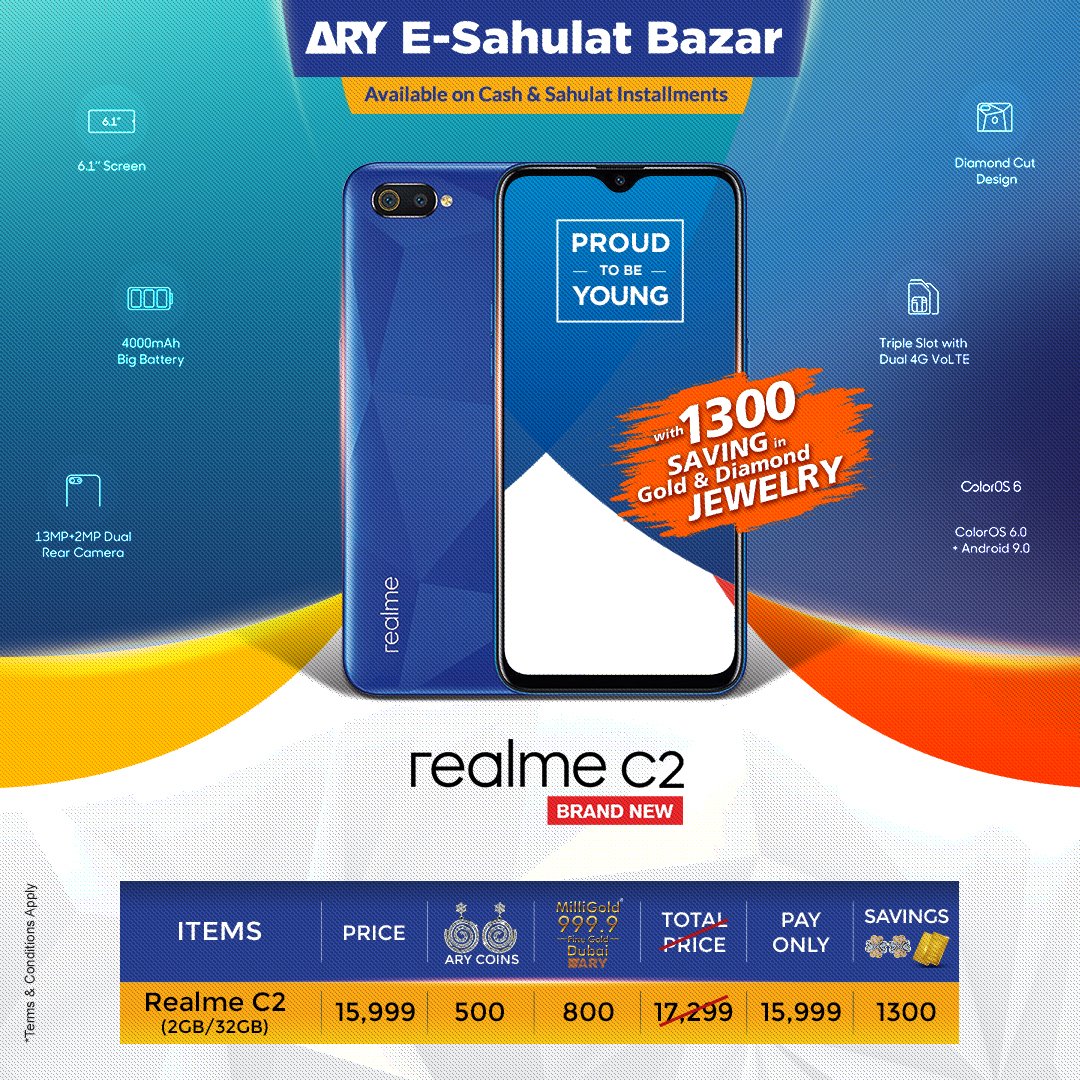 arysbpk's tweet photo. Get 500 Coins + 800 PKR of MilliGold On Realme C2 2GB / 32GB Pay Only Rs.15,999
Shop Now : https://t.co/56j094jBS3
β Call at 021-111-000-162 or
β WhatsApp at 0333-1666981
#ARY_COINS #trending #DeliveryAllOverPakistan #shop #Pakistan #jeetoPakistanPasses #shopping #Realme https://t.co/KhZmCuxRq7