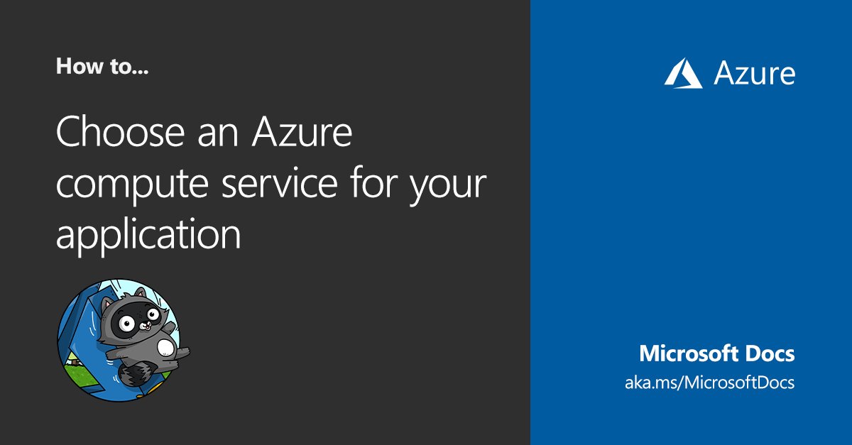 "Choose an Azure compute service for your application" is displayed. Bit going down on a slide. The slide is the shape of the Azure logo.