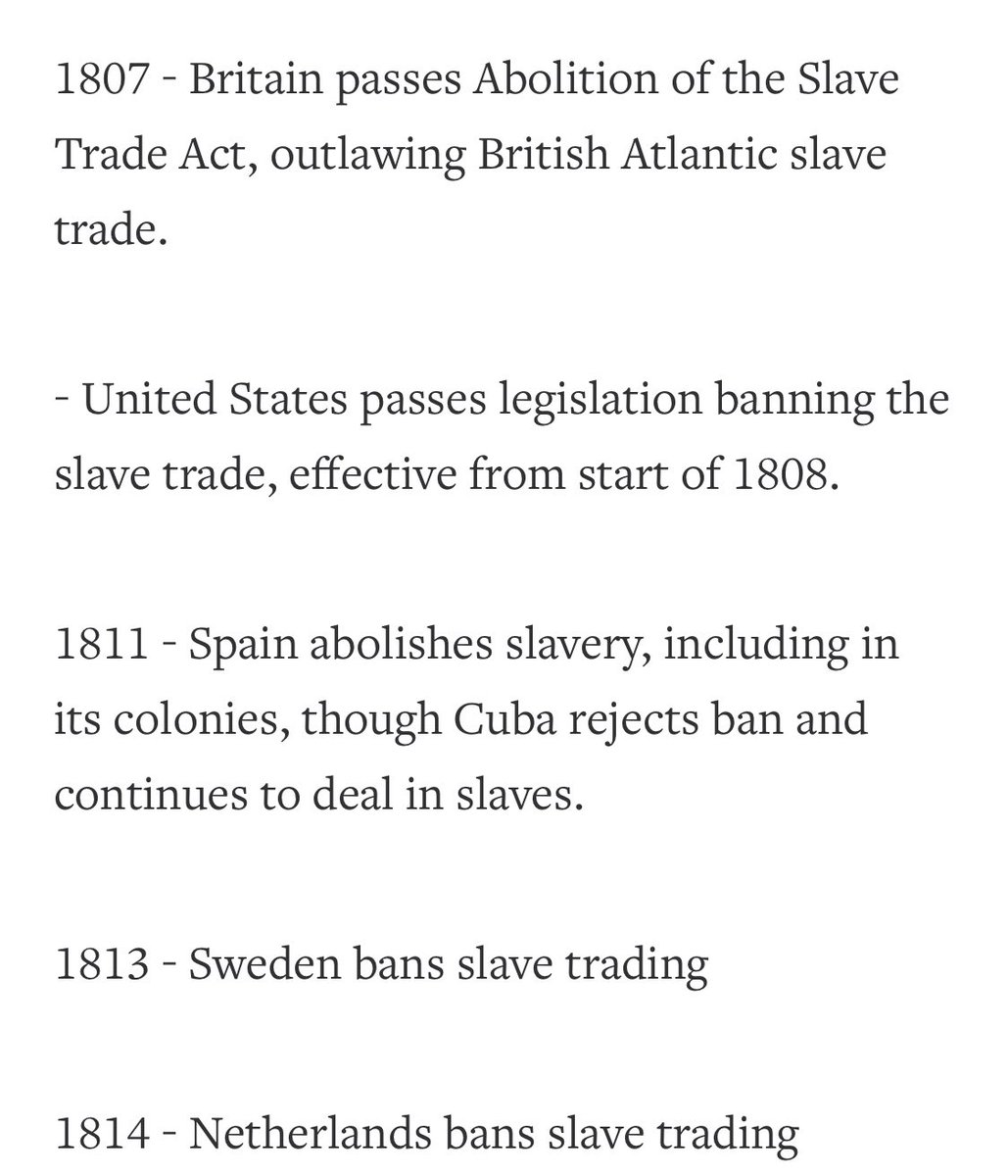 Meanwhile the erasure of the Haitian revolution runs deep. For example as of today  @Google’s “people also ask” algorithm on “who was the first to abolish slavery” = Britain. While  @Reuters’ abolition timeline from 2007 skips Haiti completely 