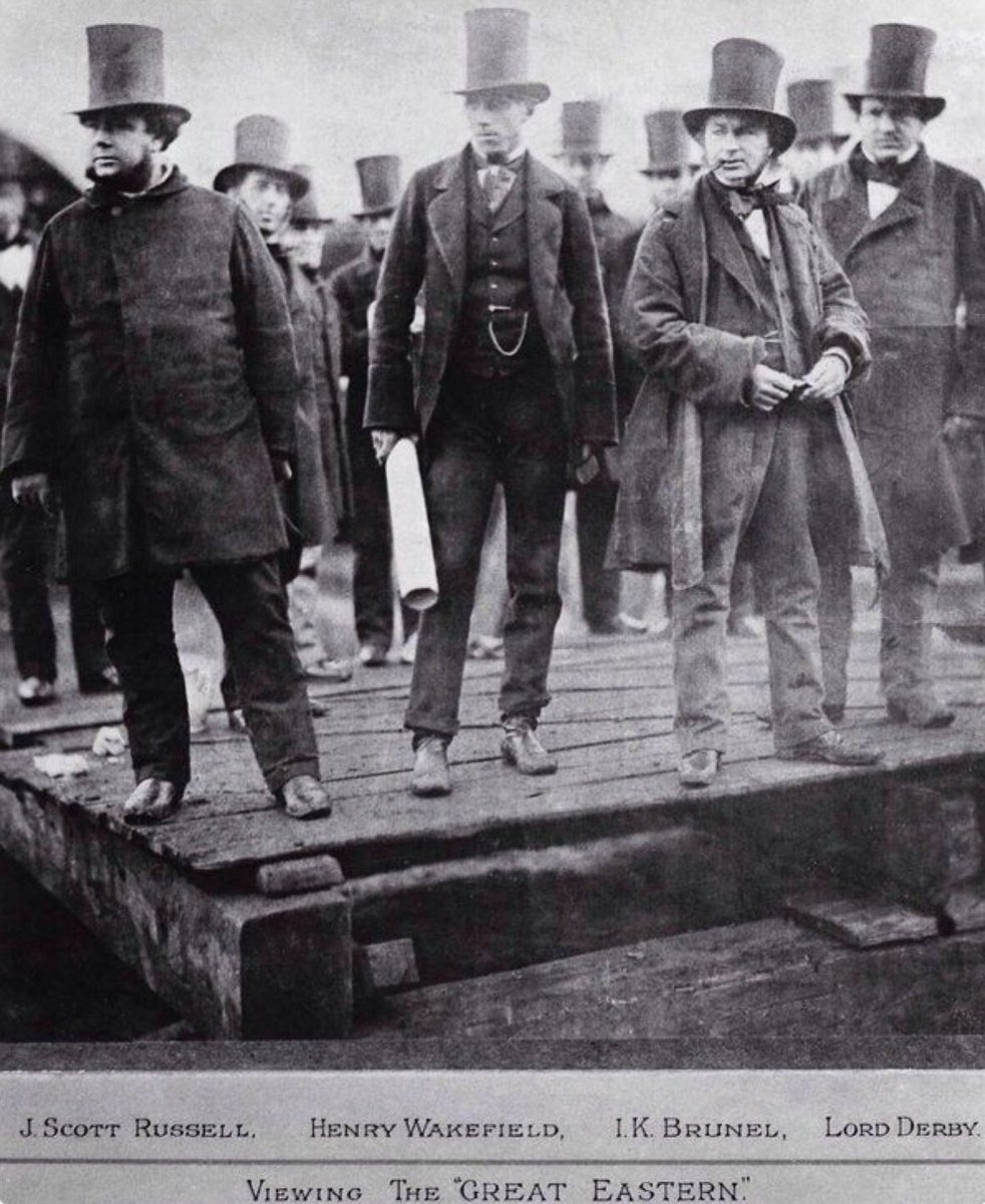 Builder, designer and sponsors view the ‘Great Eastern’ during its construction in East London... #eastend #history #ikb #isambardkingdombrunel