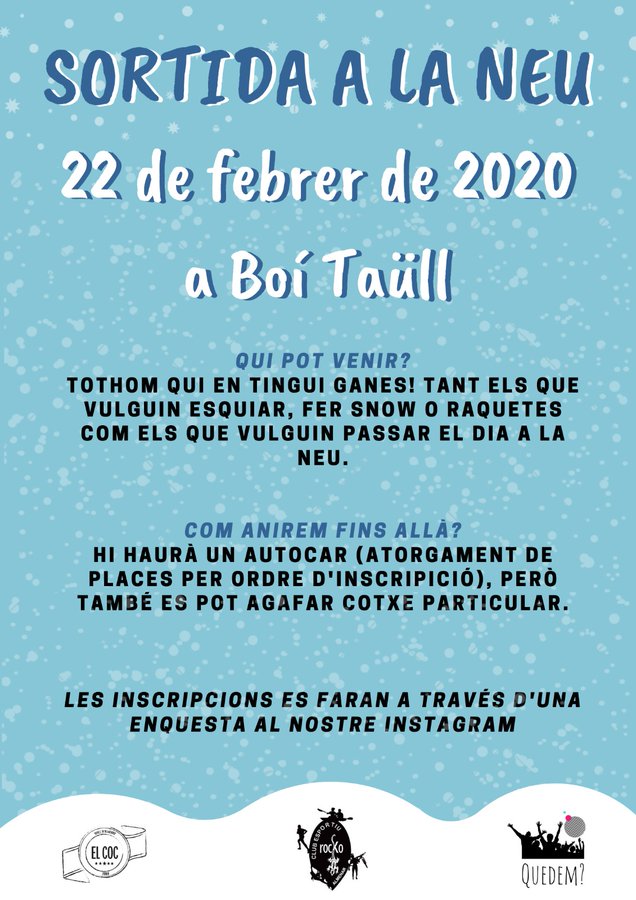 jovesegria's tweet photo. Sortida a la neu by @joveselcoc !!! https://t.co/cMd3ZzVJ1H
