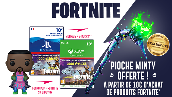 Micromania-Zing on X: La pioche Minty est de retour à partir de 10€  d'achat de produits Fortnite jusqu'au 10 février 👉    / X