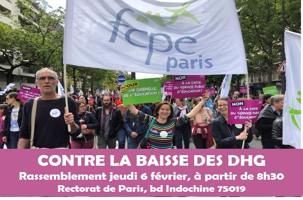 FCPE_Paris's tweet photo. 🚨Appel à rassemblement: ⏰ jeudi 6 février à partir de 8h30📍devant le Rectorat boulevard d’Indochine dans le 19ème (arrêt Tram T3b Butte du Chapeau Rouge) 
🛑Non à la baisse de la #DHG pour la rentrée 2020 dans les collèges et lycées parisiens: -1400 heures, environ 75 postes ! https://t.co/O3DVHCOG43