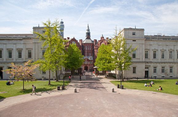 A view of the UCL Chadwick, Cruciform and Pearson buildings.
