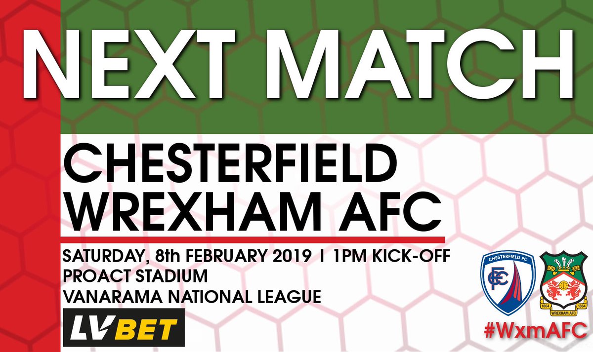 Wrexham AFC (@wrexham_afc) on Twitter photo β½οΈ NEXT MATCH
π <a href="/ChesterfieldFC/">Chesterfield FC</a>
π Proact Stadium
π
Saturday, 8th Feb.
β° 1pm Kick-off
π <a href="/TheVanaramaNL/">Rocco π²πΈ</a>
π wxmafc.uk/2tWlx5M
π΄βͺοΈ #WxmAFC β½οΈ NEXT MATCH
π <a href="/ChesterfieldFC/">Chesterfield FC</a>
π Proact Stadium
π
Saturday, 8th Feb.
β° 1pm Kick-off
π <a href="/TheVanaramaNL/">Rocco π²πΈ</a>
π wxmafc.uk/2tWlx5M
π΄βͺοΈ #WxmAFC
