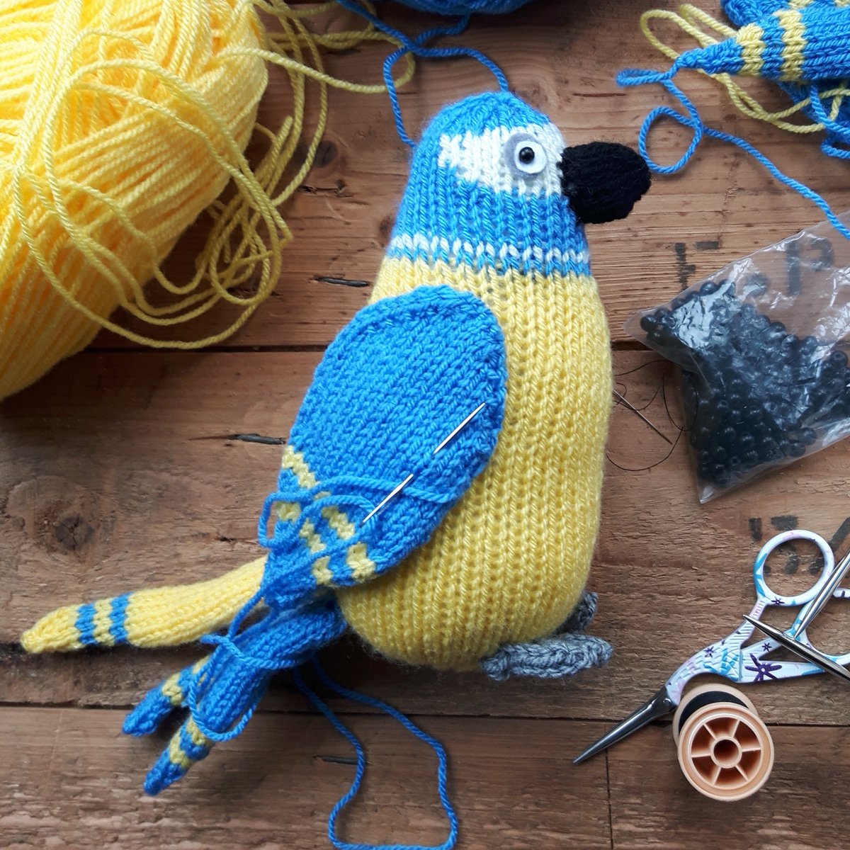 knitted parrot