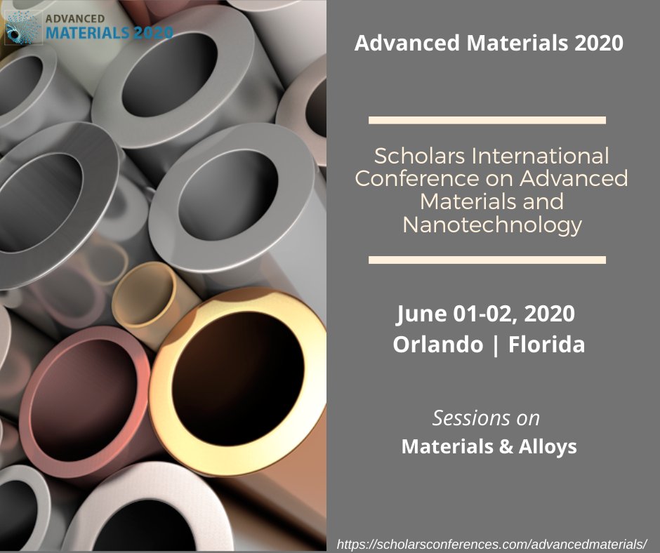 Metals and alloys may possess useful properties such as good electrical conductivity, high strength and hardness or heat and corrosion resistance.
To know more join us at: bit.ly/2QEJrLP #metals #alloys #materialsandalloys #advancedmaterials2020 #conference