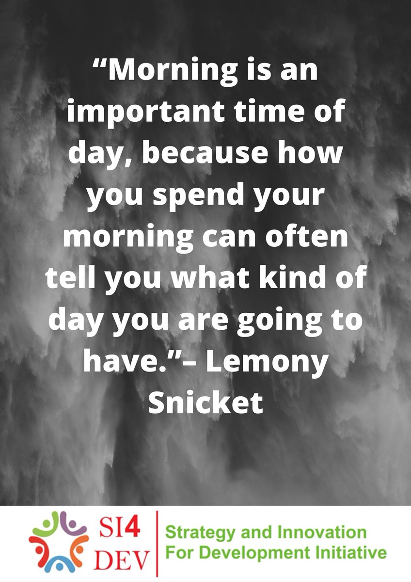 si4dev's tweet photo. “Morning is an important time of day, because how you spend your morning can often tell you what kind of day you are going to have.”– Lemony Snicket
#motivationalmonday #haveaproductiveweekahead  #inspirationalmoday https://t.co/TX1WPiA4QK