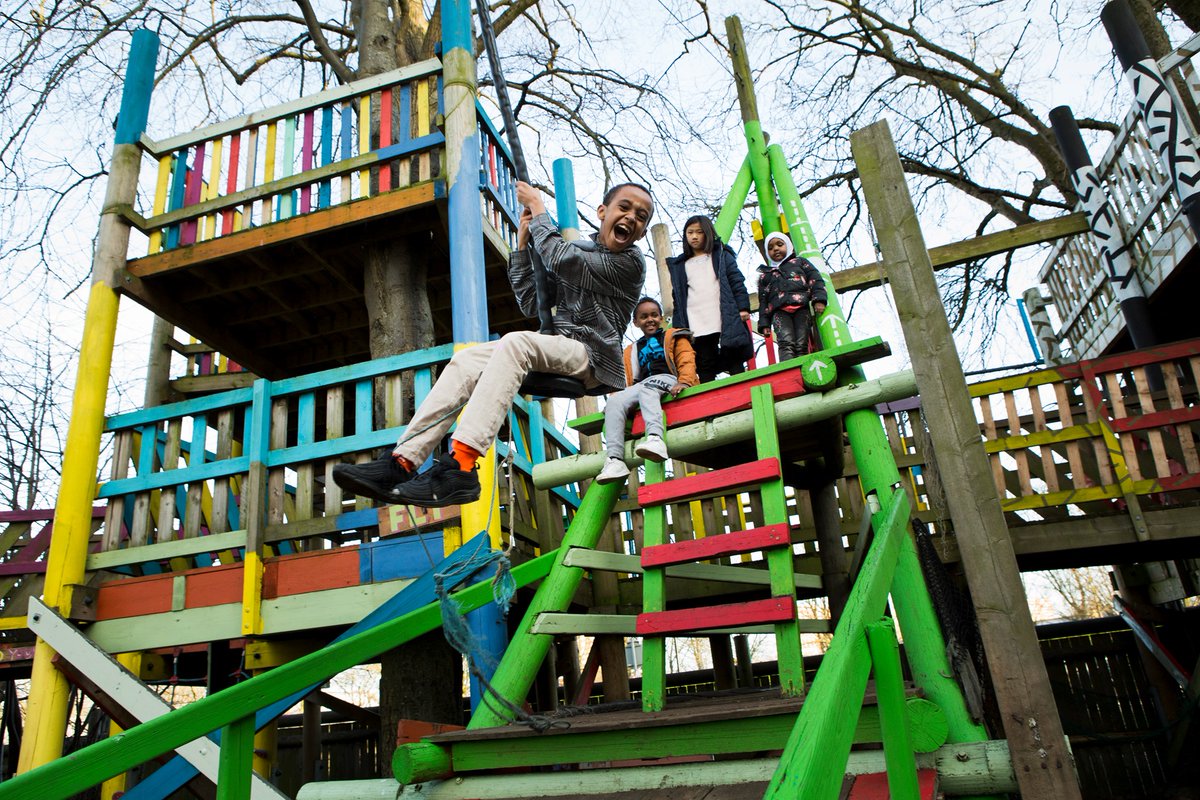 Boy playing at St Paul's Adventure Playground