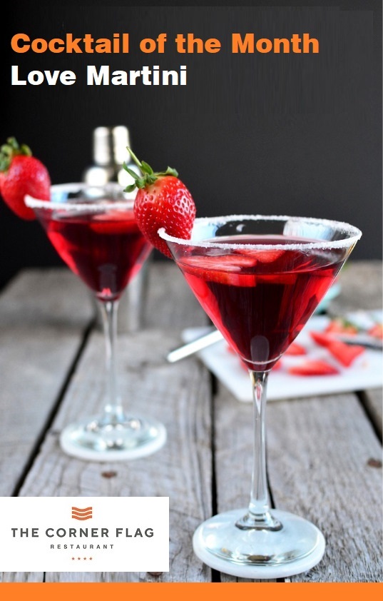 Introducing our Cocktail of the Month for February 🍸

💕 Love Martini 💕

Available now at The Corner Flag