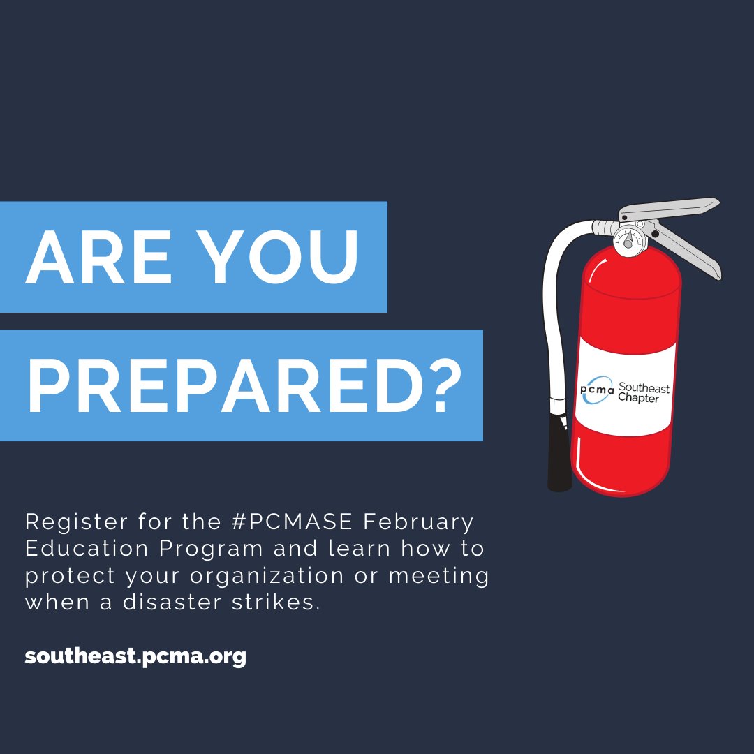 SE_PCMA's tweet image. #ATL members, join us this Wednesday for our first Educational Program of the year. Get expert advice on how to create Emergency Response Plan for your organization. Register - southeast.pcma.org/event/february…  #PCMA #PCMASE #eventprofs