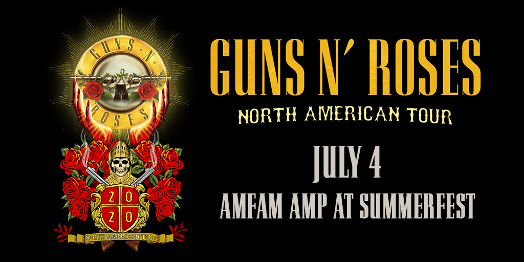 JUST ANNOUNCED: <a href="/gunsnroses/">Guns N' Roses</a> to dominate the new decade with larger-than-life global tour including a stop at the <a href="/amfam/">American Family Insurance</a> Amphitheater on July 4th! 

Tickets on sale February 7th at 12PM CST. 

Learn about the show: summerfest.com/blog/2020/02/0…
