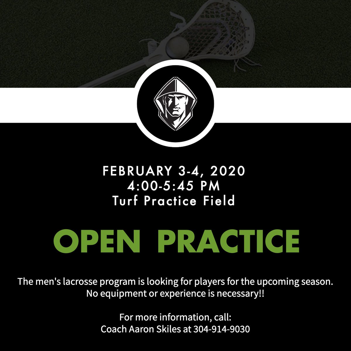 ‼️ ANNOUNCEMENT ‼️

🥍 The men’s lacrosse program will hold an open practice tomorrow afternoon. No experience is required. 

This is NOT a tryout. Anybody interested in competing will be accepted. 

#BLlax
