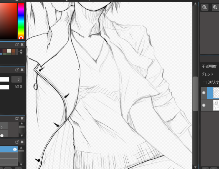 顔だけ描けばいい絵なのに腰辺りまで描いているという。こういうムダが好きなのです。 