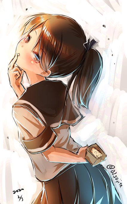 #艦これ版深夜の真剣お絵描き60分一本勝負
#艦これ版真剣お絵描き60分一本勝負_20200203
#敷波 豆は内(ポリポリ 
