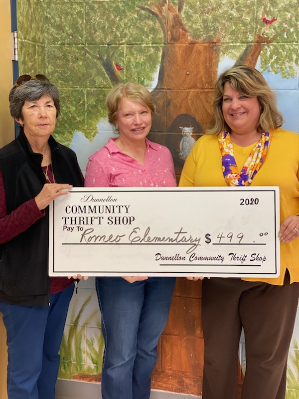 Thank you, Dunnellon Community Thrift Shop, for your ongoing support of our students at Romeo Elementary. We are so lucky to have such a supportive community!