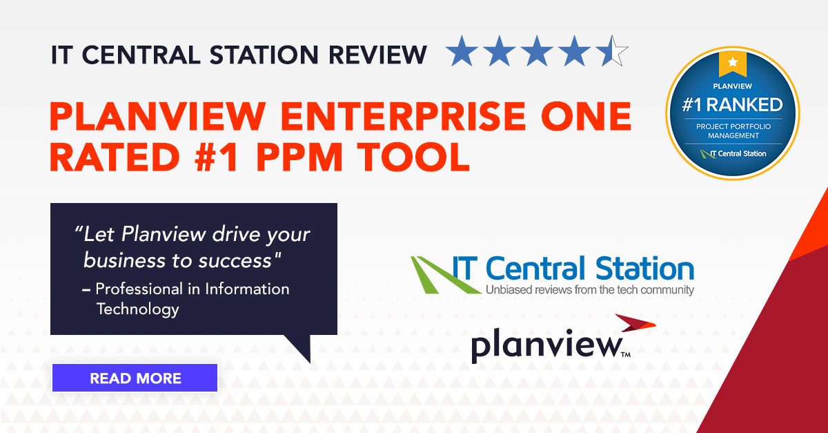 Planview's tweet photo. Our customers have spoken - #PlanviewEnterpriseOne is ranked as the #1 PPM tool on @ITCenSta! Check out the product reviews here: https://t.co/vN6Yjrjmyk
@ITCenStaReviews #ITCS #ITCentralStation #Planview #vivalaview #Projectportfoliomanagement https://t.co/CgHw6LETjz