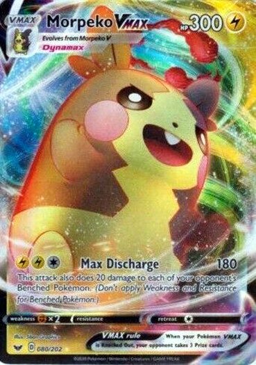 eluketcg's tweet image. Morpeko and Morpeko VMax are going to be a strong archetype in the format. Being able to have a 300HP Hit and Run Pokémon with Memory Energy, dealing +150 damage, that hits through Obstagoon, is difficult to be "catched" and denies prizes with Dolls is a force to be reckoned.