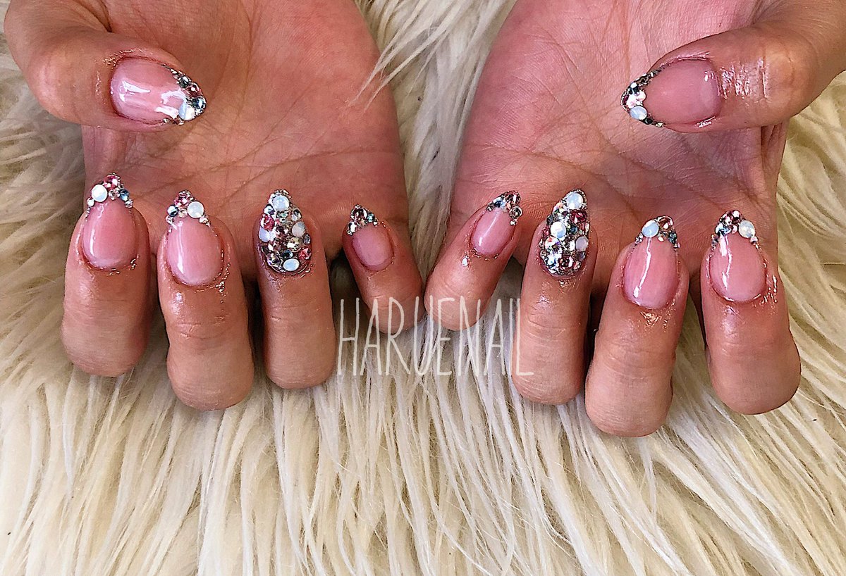 Harue Twitterren ロングネイル スカルプネイル ネイルデザイン 岡山ネイル Haruenail シェルネイル ジェル ネイル フレンチネイル ラメグラデーション Nails