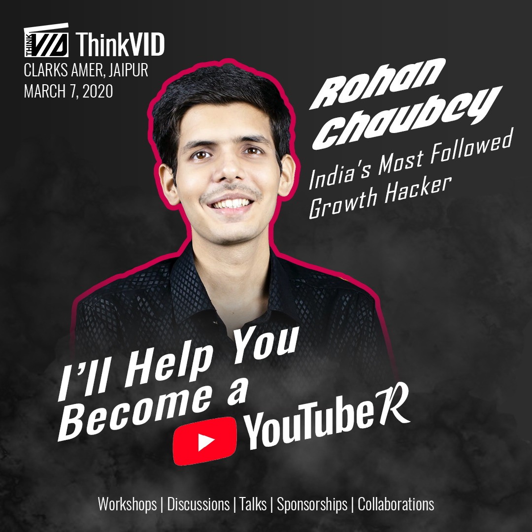 ThinkVIDtweets's tweet photo. India's most followed growth hacker @RohanChaubey4 is coming to @thinkvid to give you insights in to reaching your first 100k subscribers. .
Tickets selling fast at https://t.co/vqFYddAACs
Use code ROHAN50 for 50/-
First time PayPal users to get 400/- off
#thinkvid #youtube https://t.co/Y8ZFl6YKCv