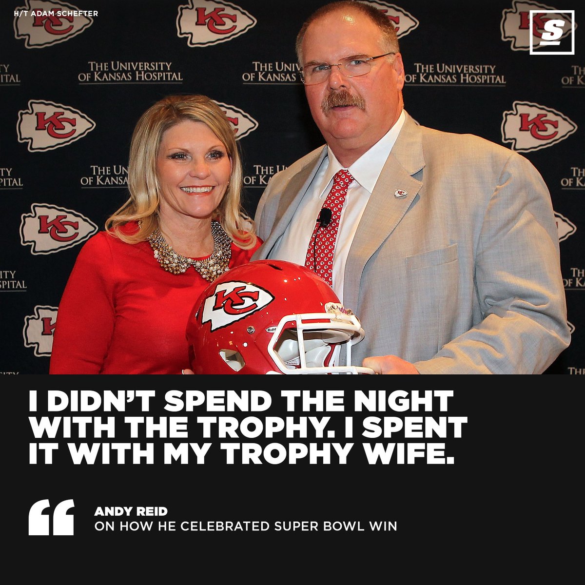theScore's tweet image. Don't ever change, Andy Reid. ❤️ #RelationshipGoals