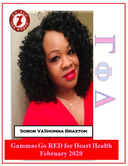 alphagamma1943's tweet photo. My name is VaShonna Braxton and today I go red for Jessie Fortson who suffered from heart disease.
#GammaPhiDeltaSororityInc #GPD #AlphaGammaChapter #GoRed2020 https://t.co/hv7nlP2dyb
