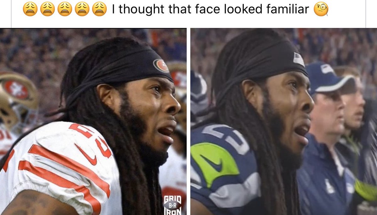 thebrosefpodca1's tweet photo. The face you make when you can’t play man coverage 😂🗑🗑@RSherman_25  #SuperBowl2020 #PepsiHalftime #SuperBowlLIV #ChiefsKingdom  #Seattle #NFL100 #TRASH  #ZONE https://t.co/PJugwyKiZJ