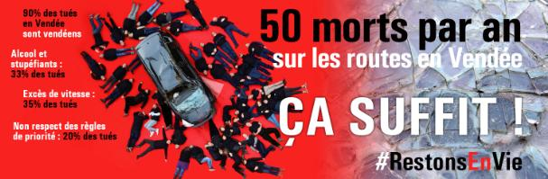 Etablieres's tweet photo. Le @PrefetVendee nous a adressé des flyers d'une campagne lancée le 13 décembre 2019 :
💥« 50 morts par an sur les routes en ça suffit ! »💥
à destination de #TousConcernes !!!
@DepVendee #RestonsEnVie @RoutePlusSure
👉Vous aussi passez le message! https://t.co/09RErEdKvC