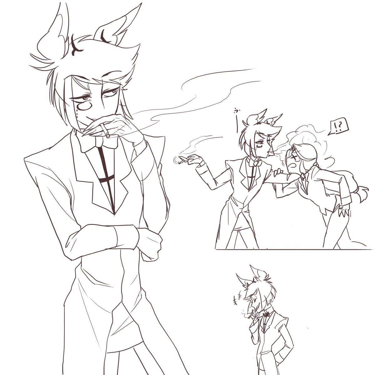 dendekedendenn's tweet photo. #HazbinHotel #charlastor #chalastor
落書きセット
タバコとかお酒とか嗜んでるアラスターさんは是非見たい。是非、見たい。 https://t.co/oBnrNmkZ5I